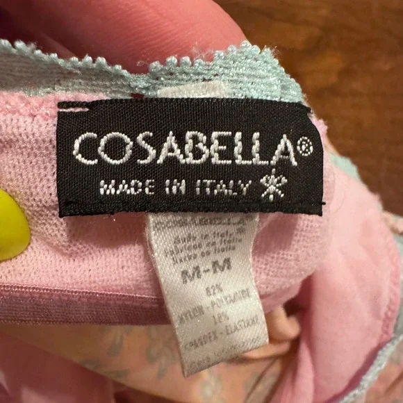 Cosabella Pink Floral Mesh Lace Trim Sheer Romance Sensual Cami Made in IT Sz M - Picture 6 of 8